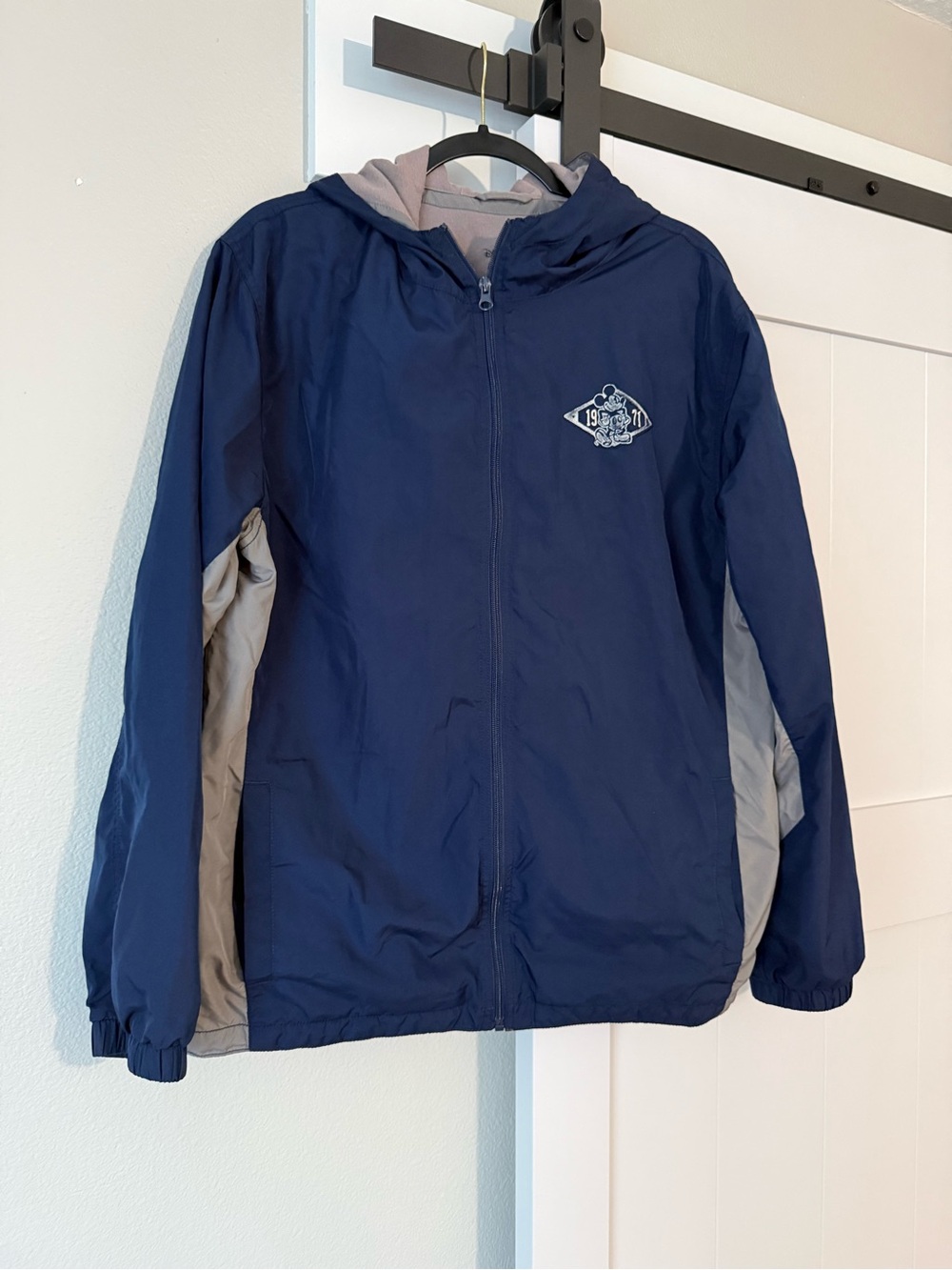 Disney Navy and Gray Hooded Raincoat Jacket